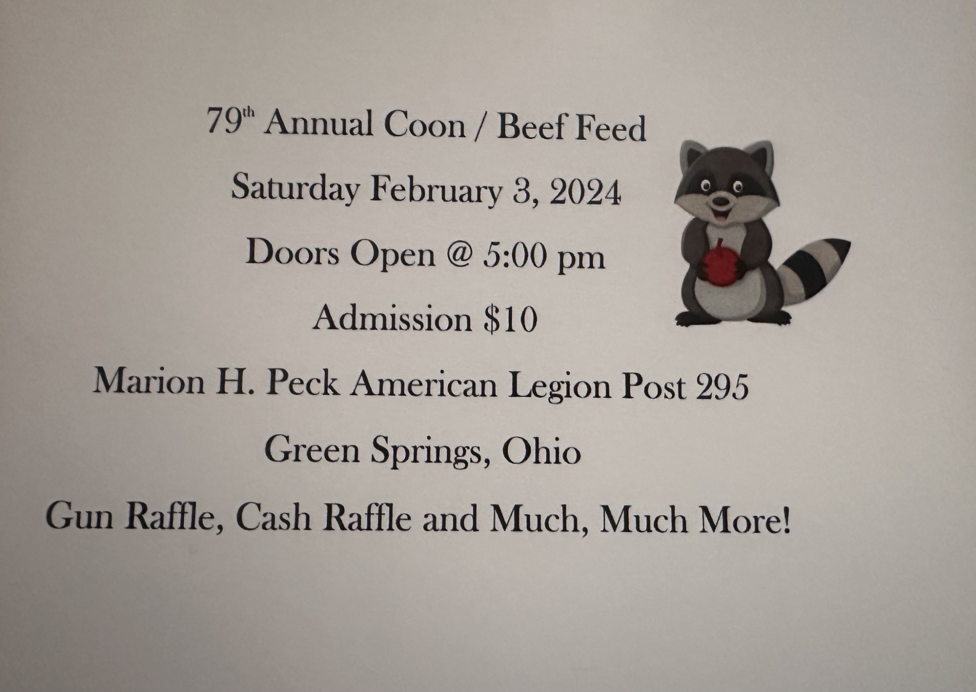 79th Annual Coon / Beef Feed