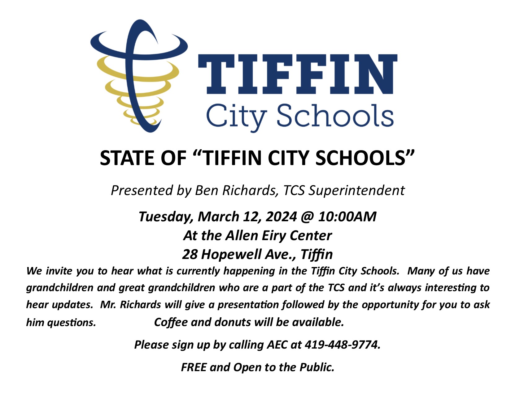 State of Tiffin City Schools at AEC
