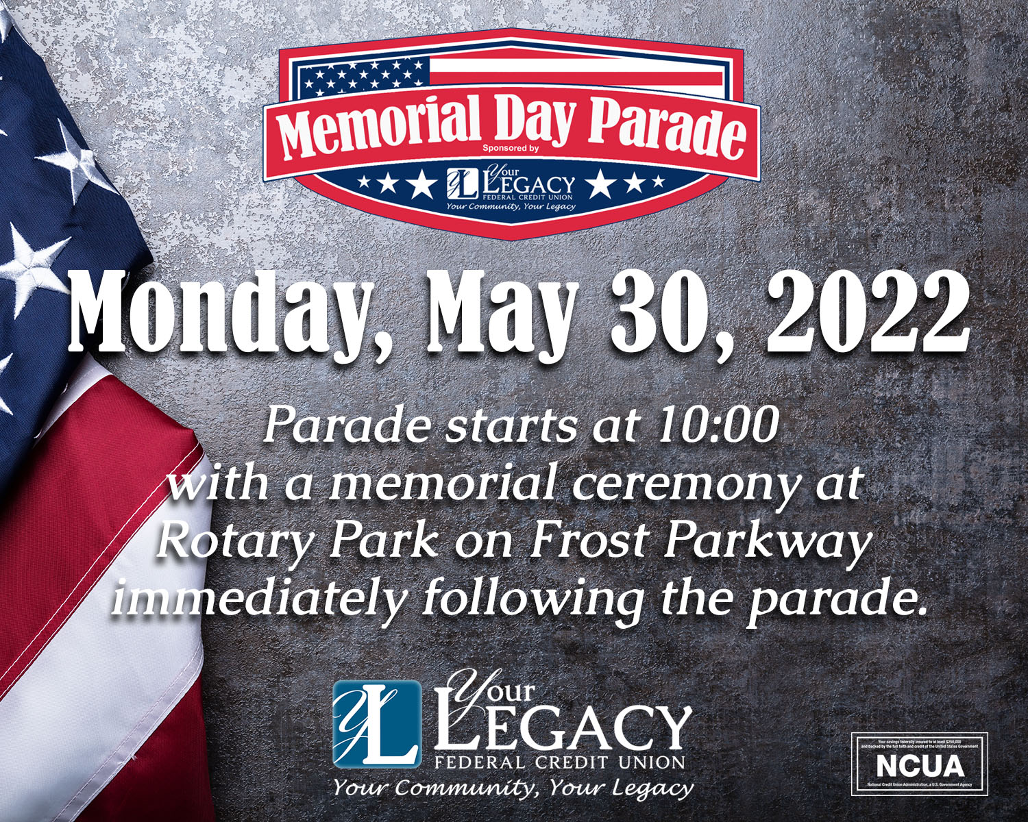 Tiffin Memorial Day Parade Sponsored By Your Legacy Federal Credit Union
